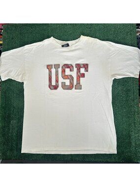 Vintage 90s University South Florida T-Shirt USF Plaid Single Stitch